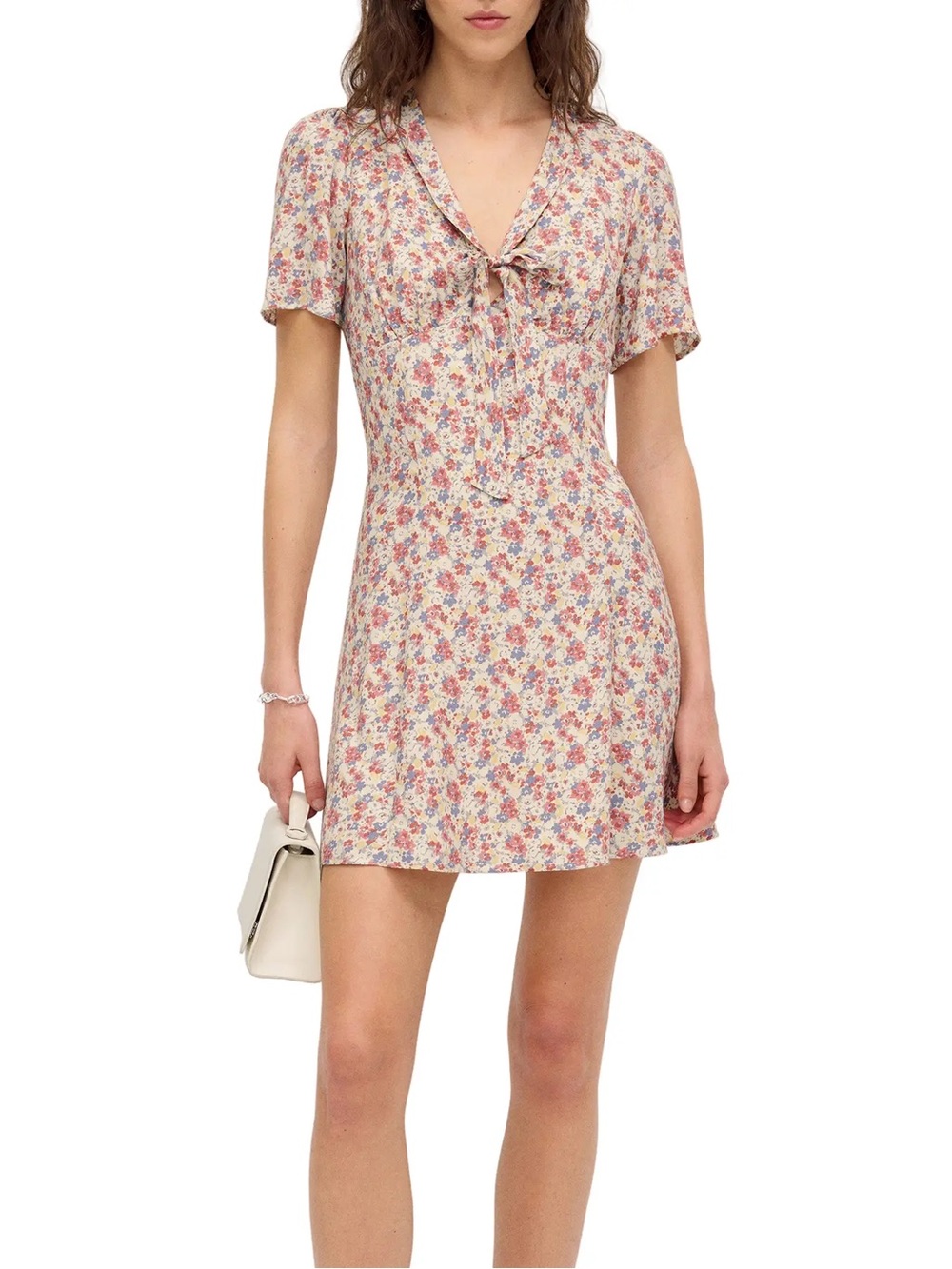 REFORMATION Tyra Floral Tie Front Minidress